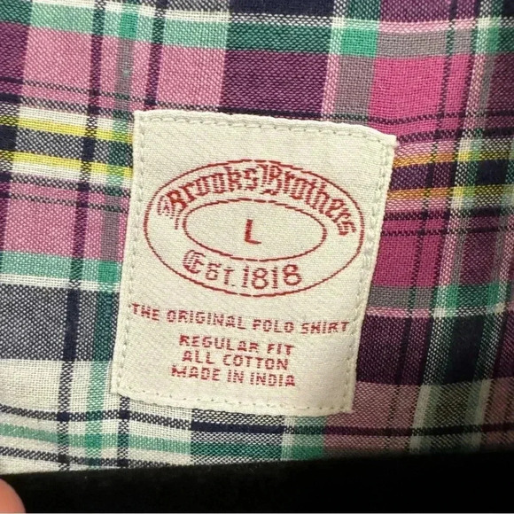 Brooks Brothers The Original Polo Shirt Regular Fit Button Up Shirt Plaid L - Picture 7 of 8